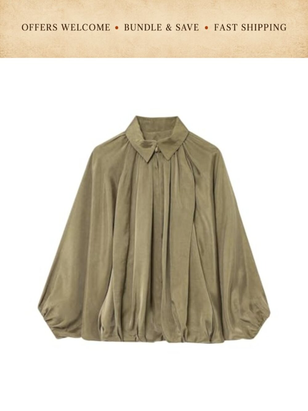 Women's Oversized Bomber Jacket Long Sleeve Zip Batwing Lapel Casual Outwear